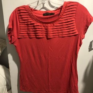 Red/orange short sleeve blouse